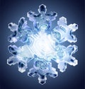 Frozen Elegance, Snowflake on Cool Blue