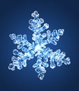 Ethereal Snowflake on Gradient Blue Royalty Free Stock Photo