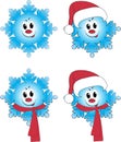 4 snowflake in animation interpreta Royalty Free Stock Photo