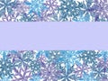 Snowflake Background with Lavender Banner for Text Copy Space. Royalty Free Stock Photo