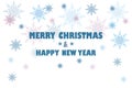 Snowflake Background Merry Christmas New Year Title Royalty Free Stock Photo