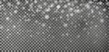 Snowflake background vector. Christmas snow fall decoration effect. Transparent pattern.