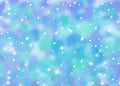 Snow on blurred blue, green and violet Background. Winter sky. Watercolor Backdrop Royalty Free Stock Photo