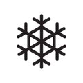 Snowflake - black icon on white background vector illustration for website, mobile application, presentation, infographic. Winter