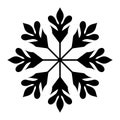 Snowflake black vector icon on white background