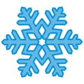 Snowflake, blue contour