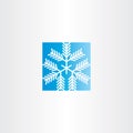 snowflake blue square icon Royalty Free Stock Photo