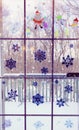 Snowflake and cartoon sticker