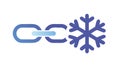 Snowflake Chain Link Icon for Cold Data, vector design Generative AI Royalty Free Stock Photo