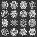 Snowflake chalk vectors. Royalty Free Stock Photo
