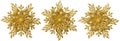 Snowflake Christmas Decoration Ornament, Xmas Gold Snow Flake