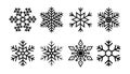 Snowflake for christmas. Icon geometric set of snow. Line winter ornament. White flake of snow. Frozen cold snowflake for xmas Royalty Free Stock Photo