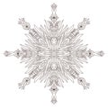 Snowflake Christmas illusration. Adult coloring book page. Creative New Year print