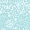 Snowflake christmas and new year seamless pattern