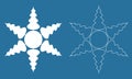 Snowflake Christmas winter tree, white ice crystal snowflake for decoration Royalty Free Stock Photo