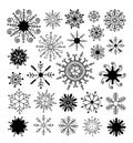 Snowflake collection. vector illustration Royalty Free Stock Photo