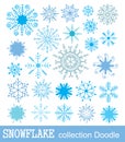 Snowflake collection. vector illustration. Royalty Free Stock Photo