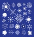 Snowflake collection. vector illustration. Royalty Free Stock Photo