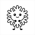 Snowflake color element. Cartoon happy character.