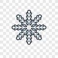Snowflake concept vector linear icon isolated on transparent background, Snowflake concept transparency logo in outline style