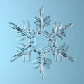Snowflake crystal natural abstract background beautiful blue