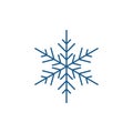 Snowflake decor line icon concept. Snowflake decor flat vector symbol, sign, outline illustration.