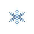 Snowflake decor line icon concept. Snowflake decor flat vector symbol, sign, outline illustration.