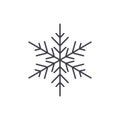 Snowflake decor line icon concept. Snowflake decor vector linear illustration, symbol, sign