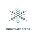 Snowflake decor vector line icon, linear concept, outline sign, symbol