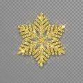 Snowflake decoration with gold glitter texture Royalty Free Stock Photo