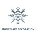 Snowflake decoration vector line icon, linear concept, outline sign, symbol Royalty Free Stock Photo