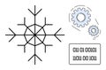Snowflake, Binary Code, and Gear Icons Representing Data, Technology, and Innovation Royalty Free Stock Photo