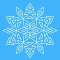 Snowflake for design, christmas tree in snowflake pattern, vector Royalty Free Stock Photo