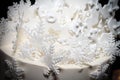 Snowflake Detail for a Winter Wedding Cake Royalty Free Stock Photo