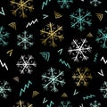 Snowflake doodle background for christmas season