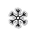 Snowflake doodle icon, vector illustration