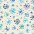 Snowflake doodles pattern