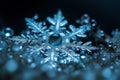 Snowflake with a drop of water on it Royalty Free Stock Photo