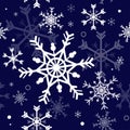 Snowflake element seamless pattern illustration design on dark blue background,vector. Christmas paper warping decoration concept. Royalty Free Stock Photo
