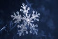 Snowflake falling down macro shot. Generate Ai Royalty Free Stock Photo