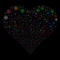 Snowflake Fireworks Heart