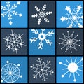 Snowflake Flat Icons Set for Web and Mobile