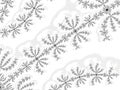 Snowflake, flowerlike fractals, textures, black, white, shadows, wallpaper, background, generative ai