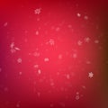 Snowflake flying, card or banner with snow elements, flakes confetti scatter. Cold weather winter symbols. EPS 10