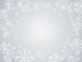 Snowflake frame, winter xmas border. Ice snow texture, merry christmas and new year cool decoration. White crystal Royalty Free Stock Photo