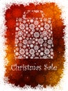 Snowflake gift bag on gold background. EPS 8 Royalty Free Stock Photo