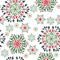 Snowflake or gingerbread decorate and wreath for winter or Christmas festival seamless pattern background Royalty Free Stock Photo