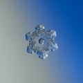 Snowflake glittering on smooth gradient background