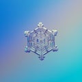 Snowflake glittering on smooth gradient background