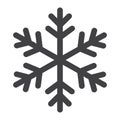 Snowflake glyph icon, New year and Christmas